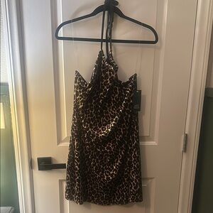 Leopard Print Halter Dress